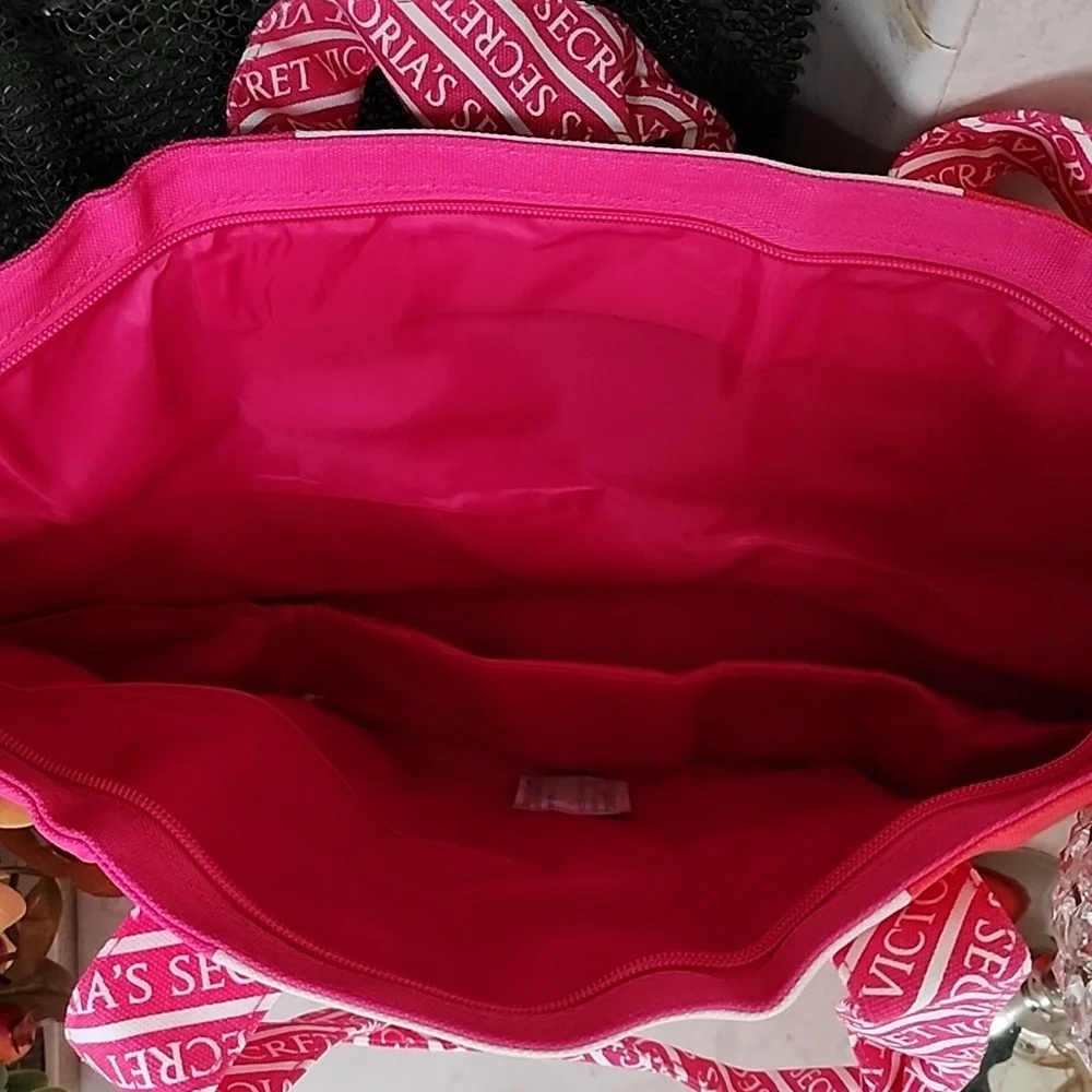 💖💕 VICTORIA'S SECRET Canvas Tote Bag 3-Tone Pink 💕💖